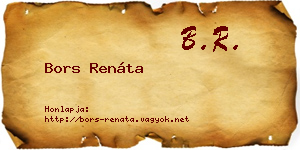 Bors Renáta névjegykártya